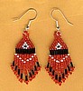 Red, Black and White Bead Earrings